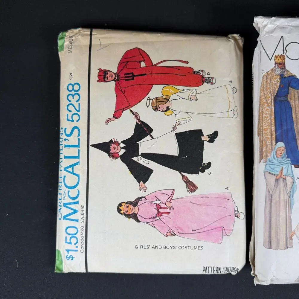 Lot of 2 McCall's Children's Costume Sewing Patterns 1970s Vintage